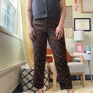 Old Navy MidRise Leopard Harper Straight Trouser